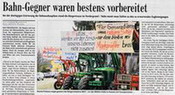 Bahn-Gegner waren bestens vorbereitet