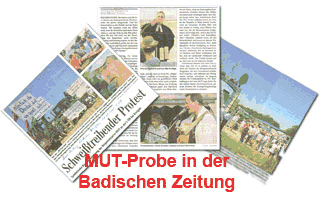 MUT-Probe in der Badischen Zeitung