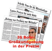 IG Bohr-Großkundgebung in der Presse