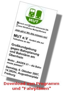 Programm und Fahrplan zur Großkundgebung